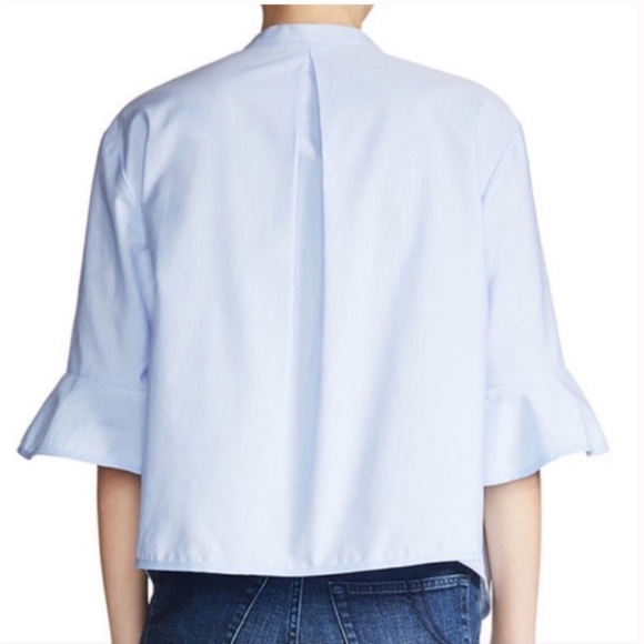 MAJE Charly Flared Bell Cuff Poplin Shirt Relaxed Fit Blouse Rose Pink - Picture 14 of 15